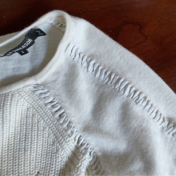 NWT Tess Giberson Ivory Open Stitch Knit Sweater Pullover Top Women’s Small - Picture 6 of 8